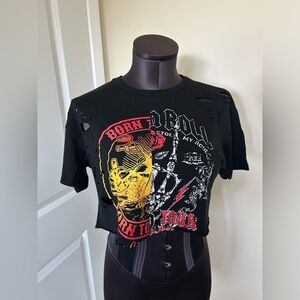 Papaya women rock & roll crop top size S